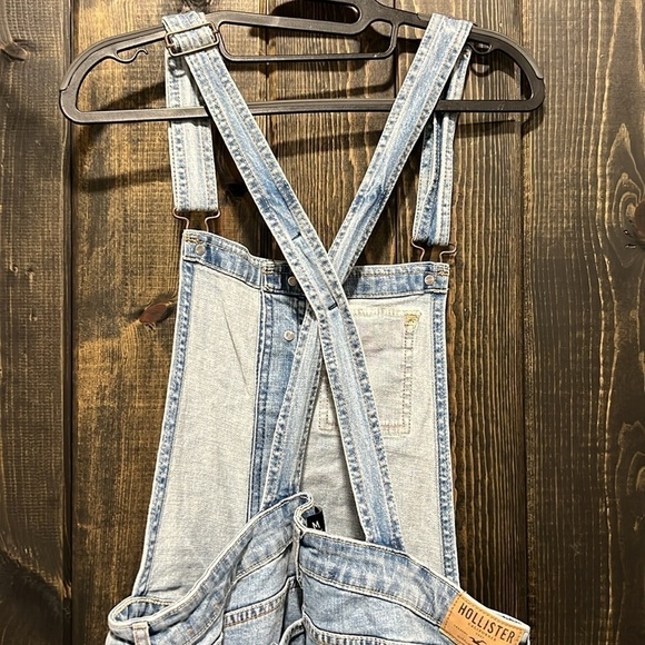 Hollister Overalls M Denim Distressed Low Rise Jeans Slouchy Pocket Vtg Inspired - Picture 7 of 13